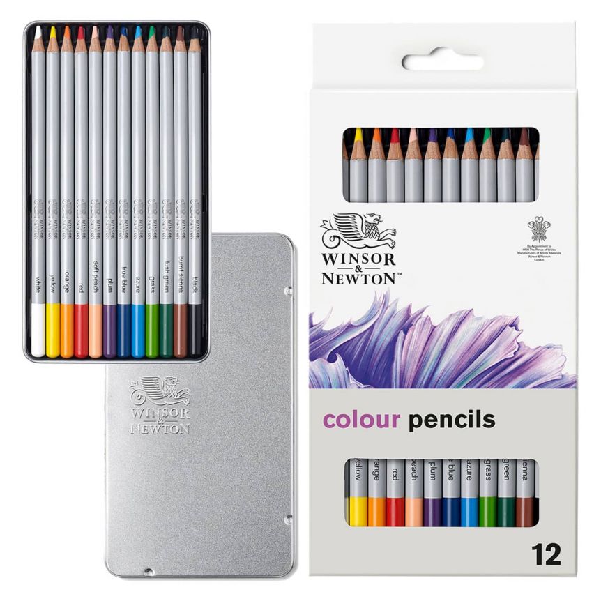 Winsor & Newton Studio Colour Pencil Sets, Tin Set of 12