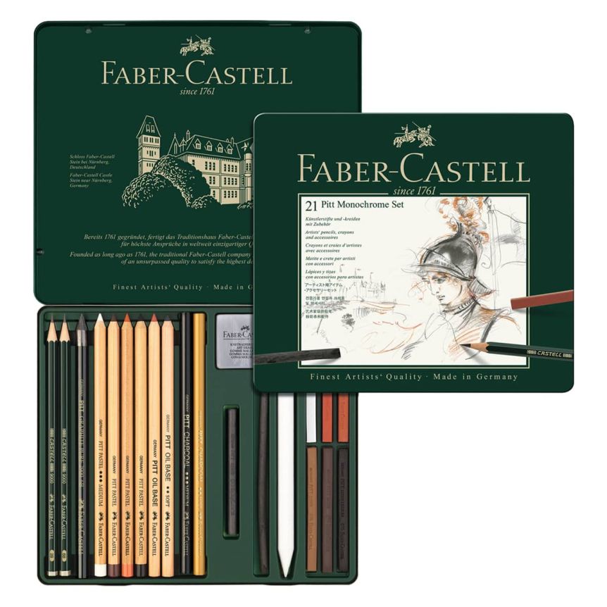 Faber-Castell Pitt Monochrome Tin Set of 21