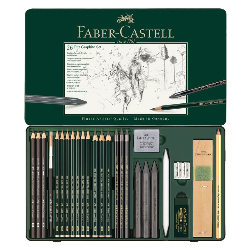 Faber-Castell PITT Graphite Master Set,Grey,7 Piece Set