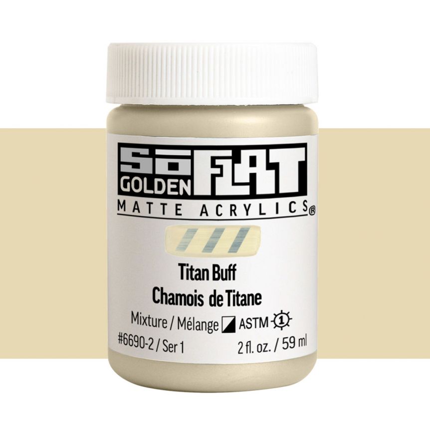 GOLDEN SoFlat Matte Acrylic - Titan Buff, 2oz Jar