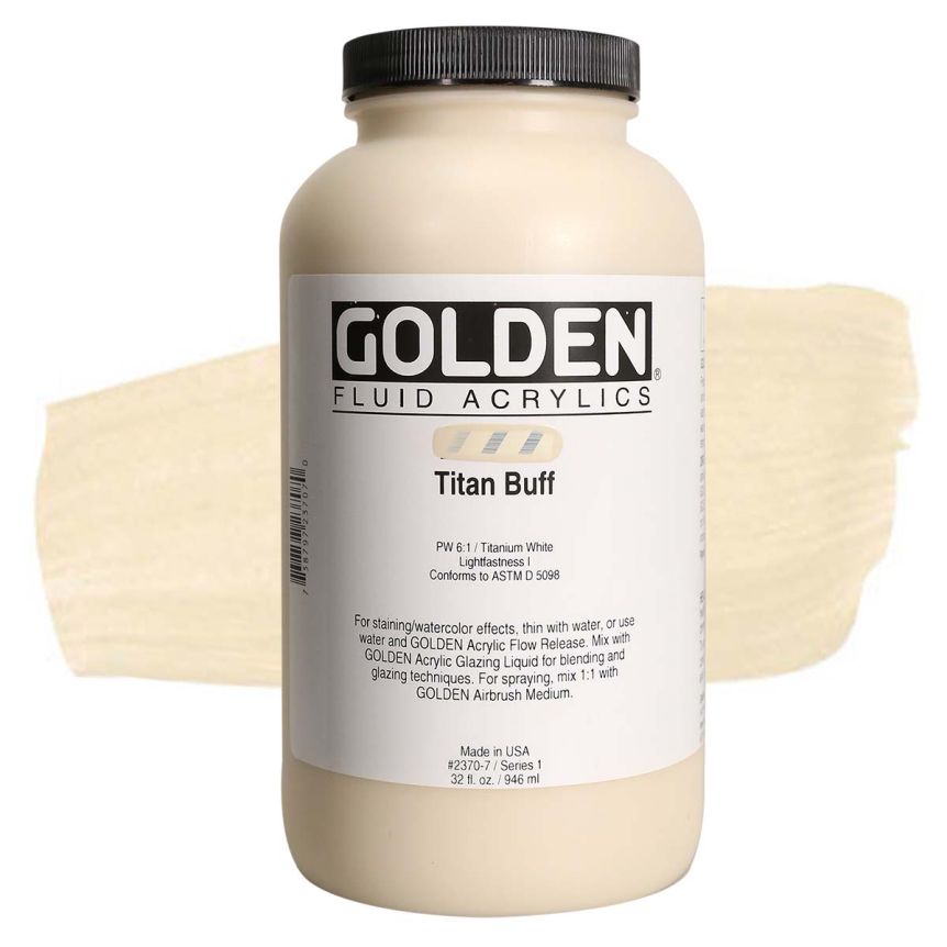 GOLDEN Fluid Acrylics Titan Buff, 32oz
