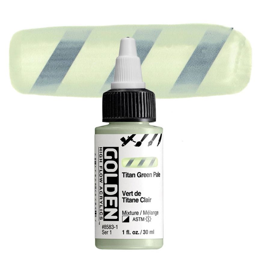 Golden High Flow Acrylic - Titanium Green Pale, 1oz Bottle