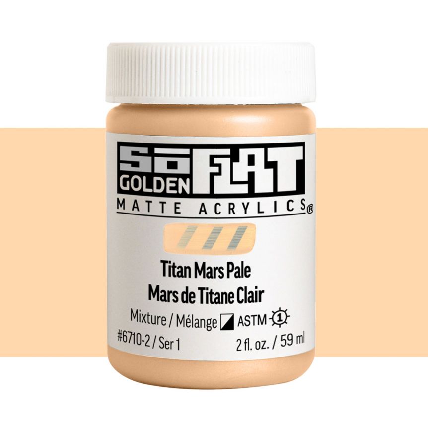 GOLDEN SoFlat Matte Acrylic - Titan Mars Pale, 2oz Jar