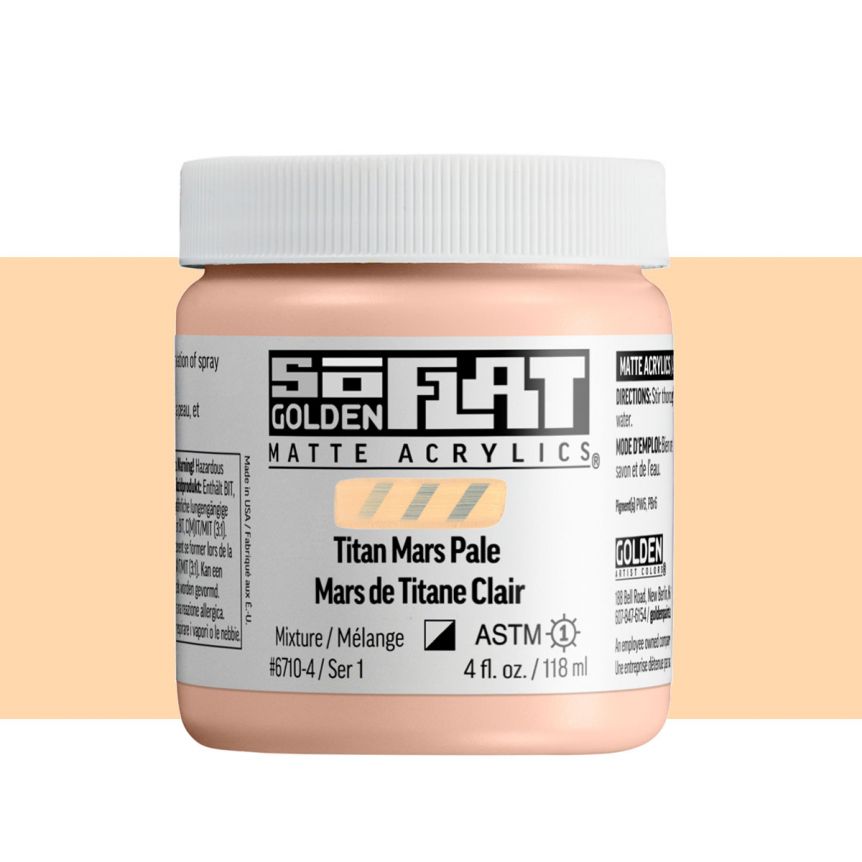 GOLDEN SoFlat Matte Acrylic - Titan Mars Pale, 16oz Jar