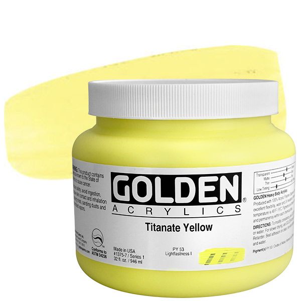 GOLDEN Heavy Body Acrylic 32 oz Jar - Titanate Yellow
