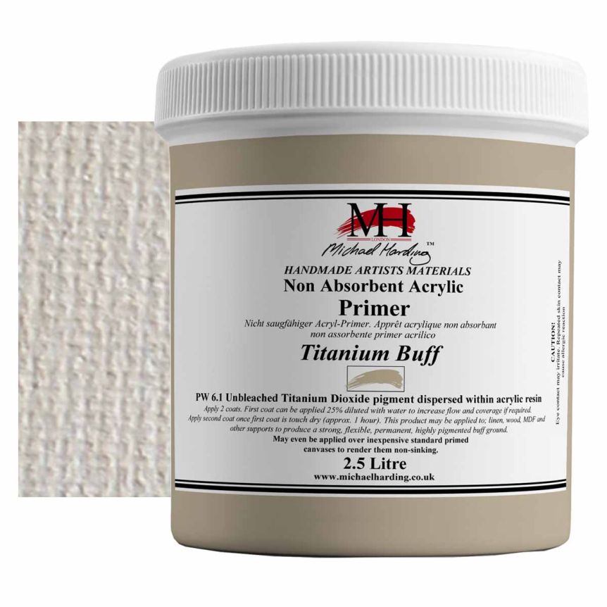 Michael Harding Non-Absorbent Acrylic Primer - Titanium Buff, 2.5 Liters