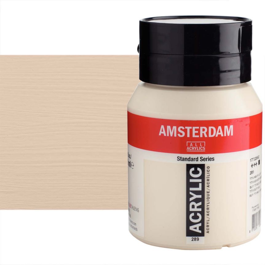 Amsterdam Standard Series Acrylic Paint - Titanium Buff Light, 500ml Jar