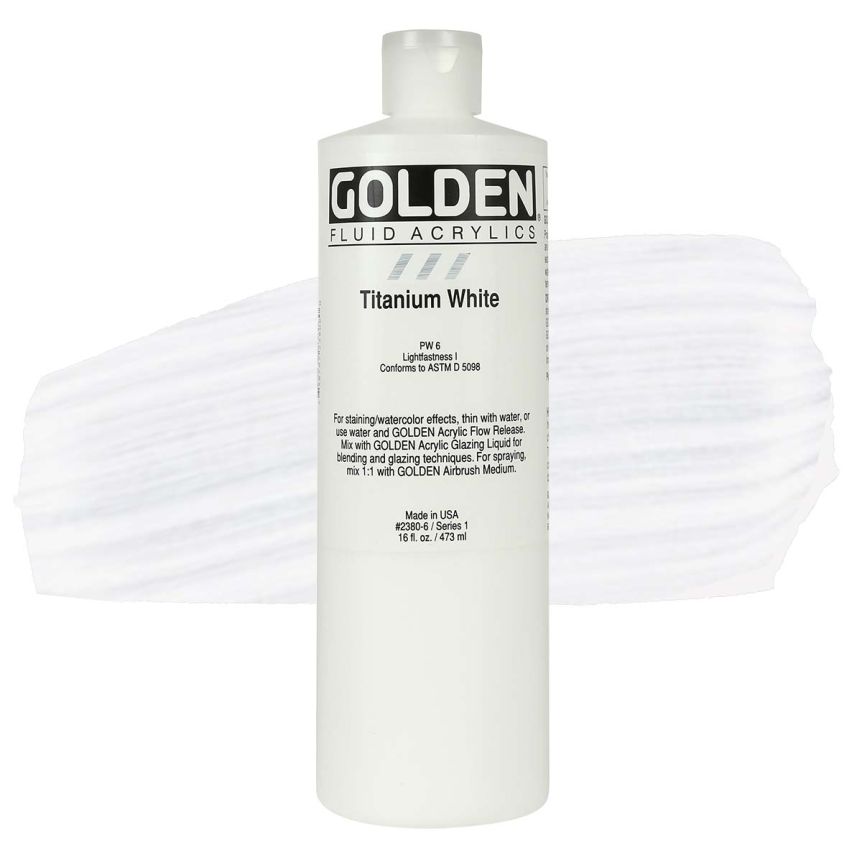 GOLDEN Fluid Acrylics Titanium White, 16oz