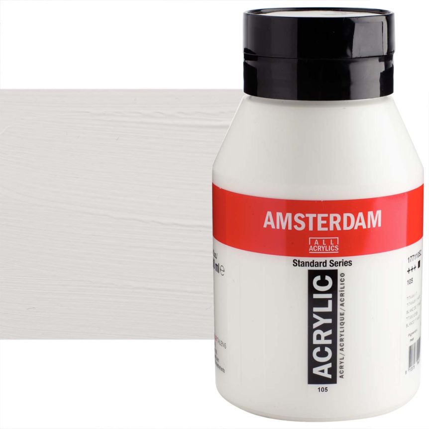 Amsterdam Standard Series Acrylic Paint Titanium White, Liter
