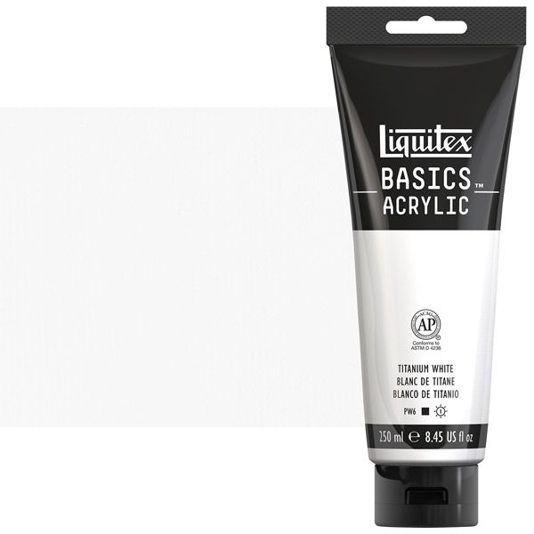 Liquitex Basics Acrylic Paint - Titanium White, 250ml Tube