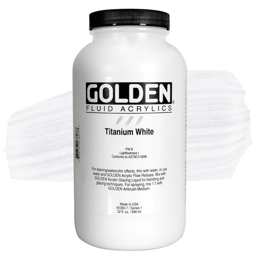 GOLDEN Fluid Acrylics Titanium White, 32oz
