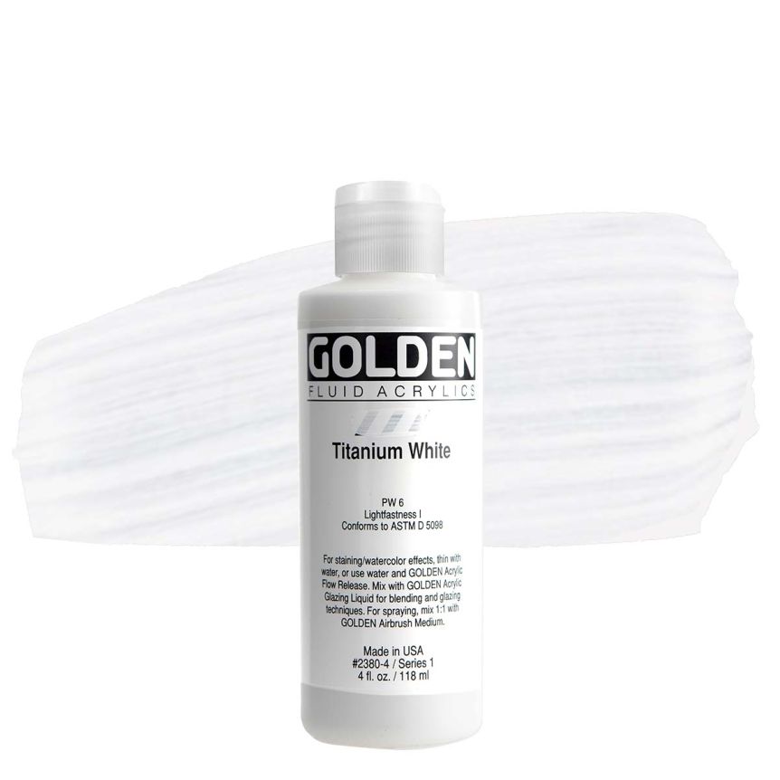 GOLDEN Fluid Acrylics Titanium White, 4oz