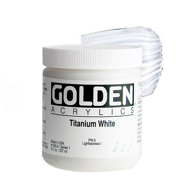 GOLDEN Heavy Body Acrylic 8 oz Jar - Titanium White