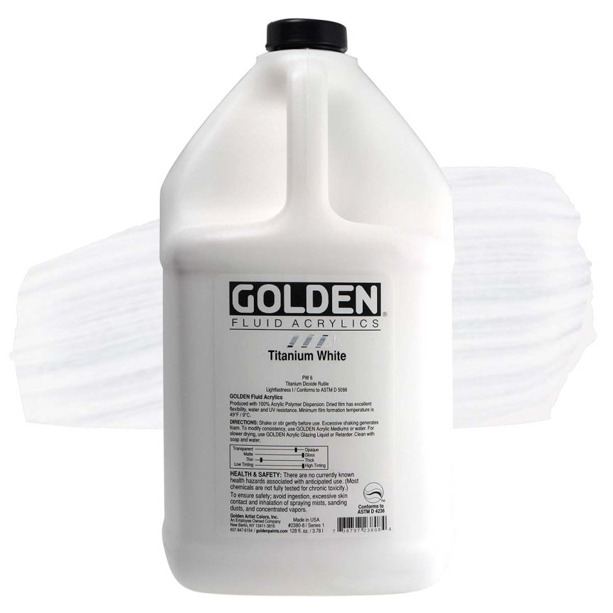 GOLDEN Fluid Acrylics Titanium White, 1 gallon