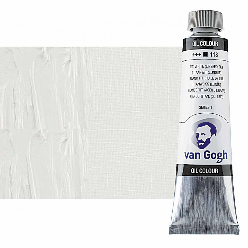 Van Gogh Oil Color, 40ml Titanium White (Linseed) Tube | Jerry's Artarama