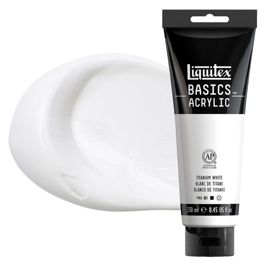 Liquitex Basics Acrylic Paint - Titanium White, 250ml Tube