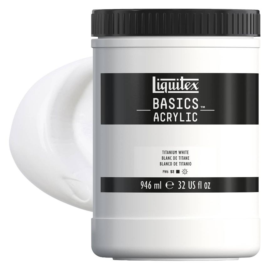 Liquitex Basics Acrylic Paint - Titanium White, 32oz Jar