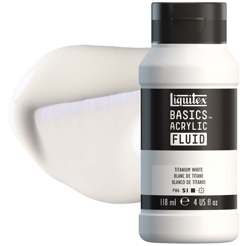 Liquitex Basics Fluid Acrylic - Titanium White, 4oz Bottle