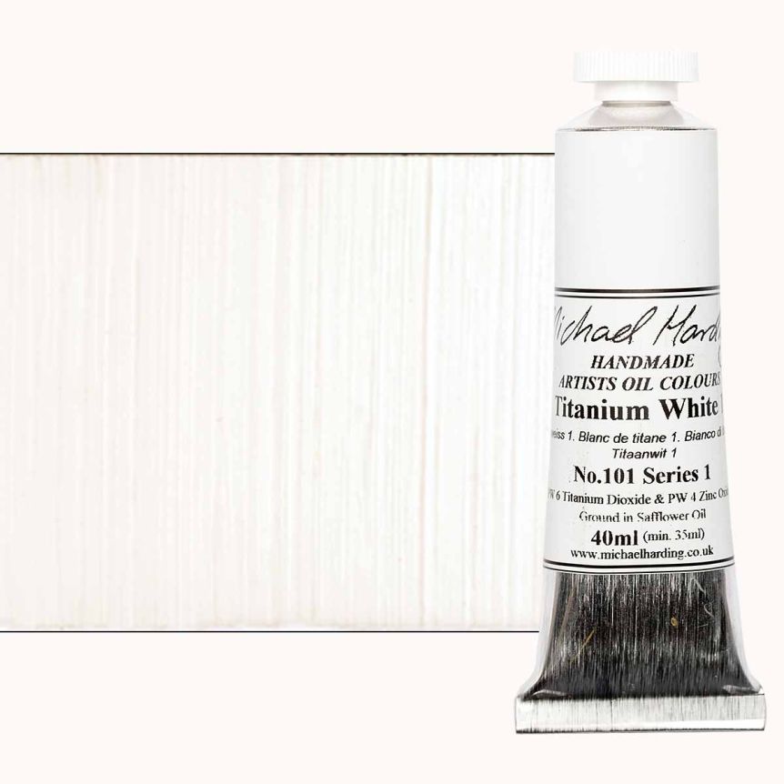 Michael Harding Oil Color- Titanium White No. 1, 40ml Tube