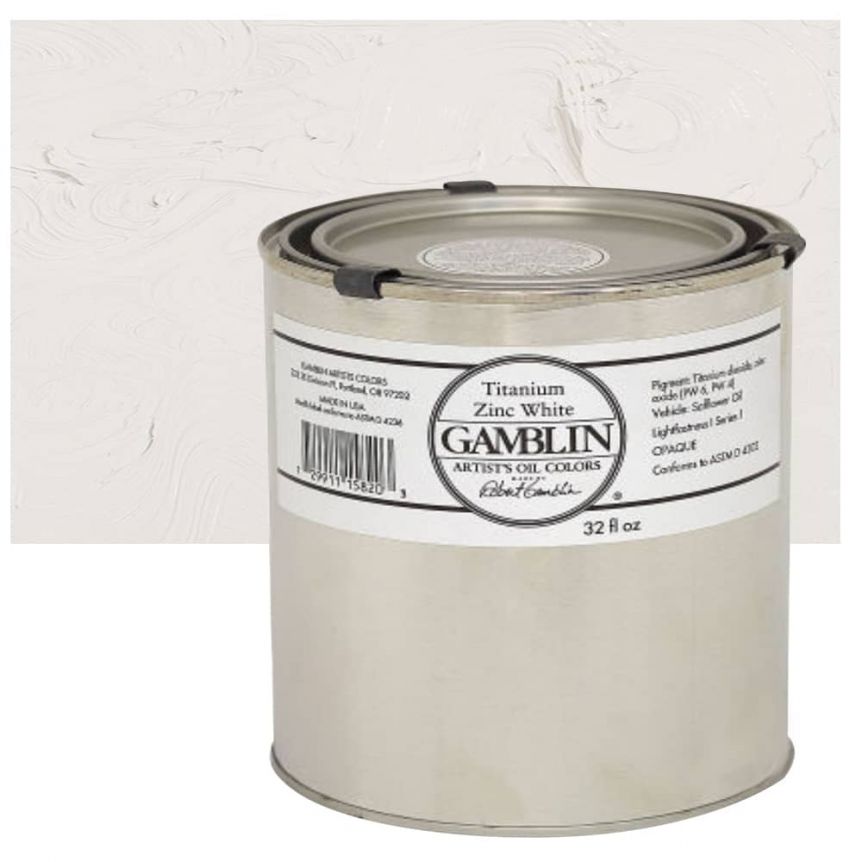 Gamblin Artists Oil - Titanium Zinc White, 32oz Can