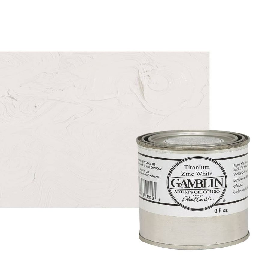 Gamblin Artists Oil Titanium Zinc White, 8oz Can Jerry's Artarama