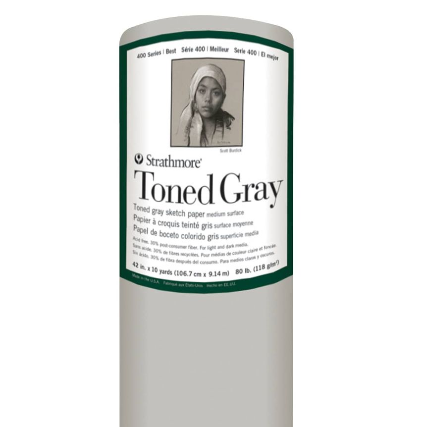 Strathmore Recycled Toned Roll 400 Series 42"x10 Yd - Gray