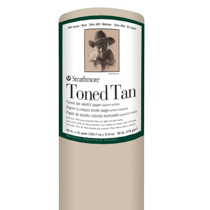 Strathmore Recycled Toned Roll 400 Series 42"x10 Yd - Tan