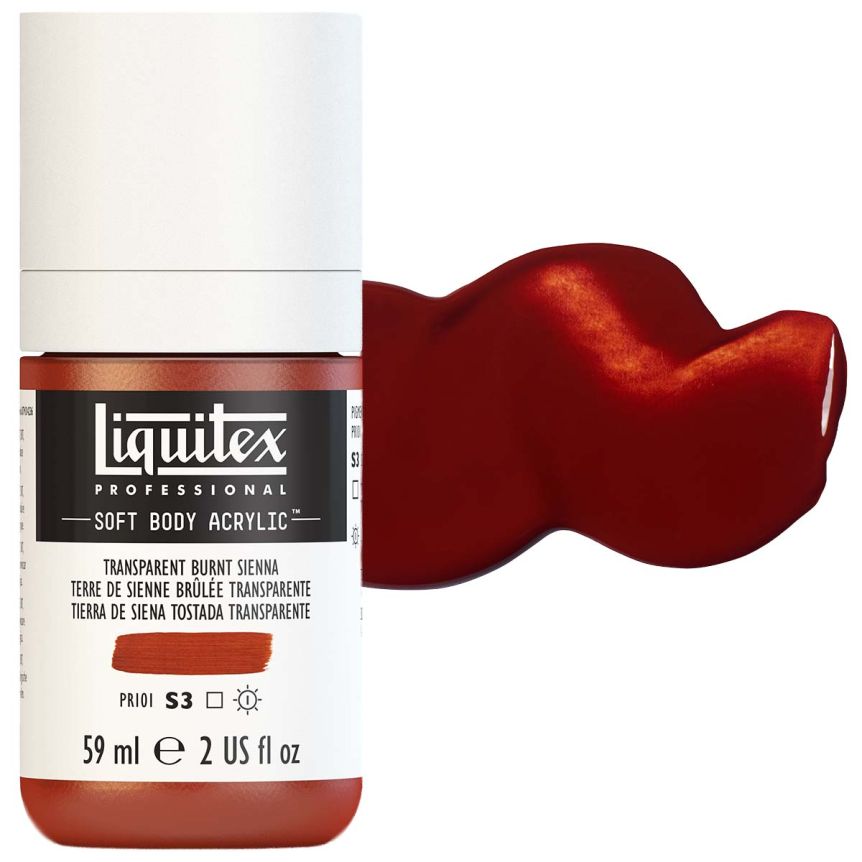 Liquitex Professional Soft Body Acrylic - Burnt Sienna (Transparent), 2oz Bottle