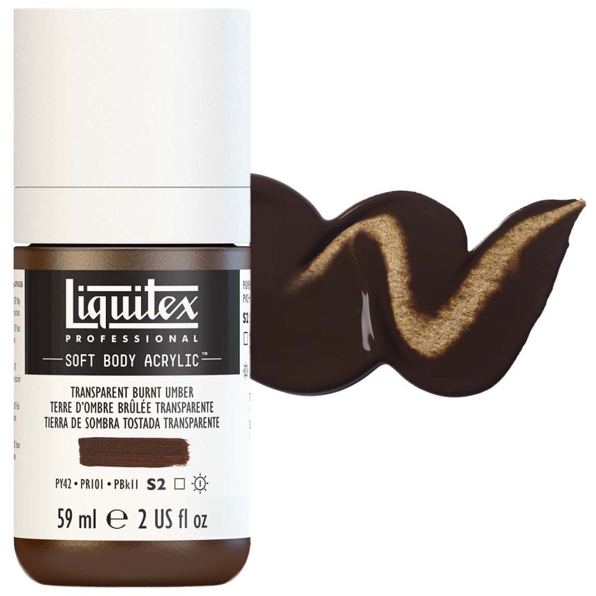 Liquitex Professional Soft Body Acrylic - Burnt Umber (Transparent), 2oz Bottle