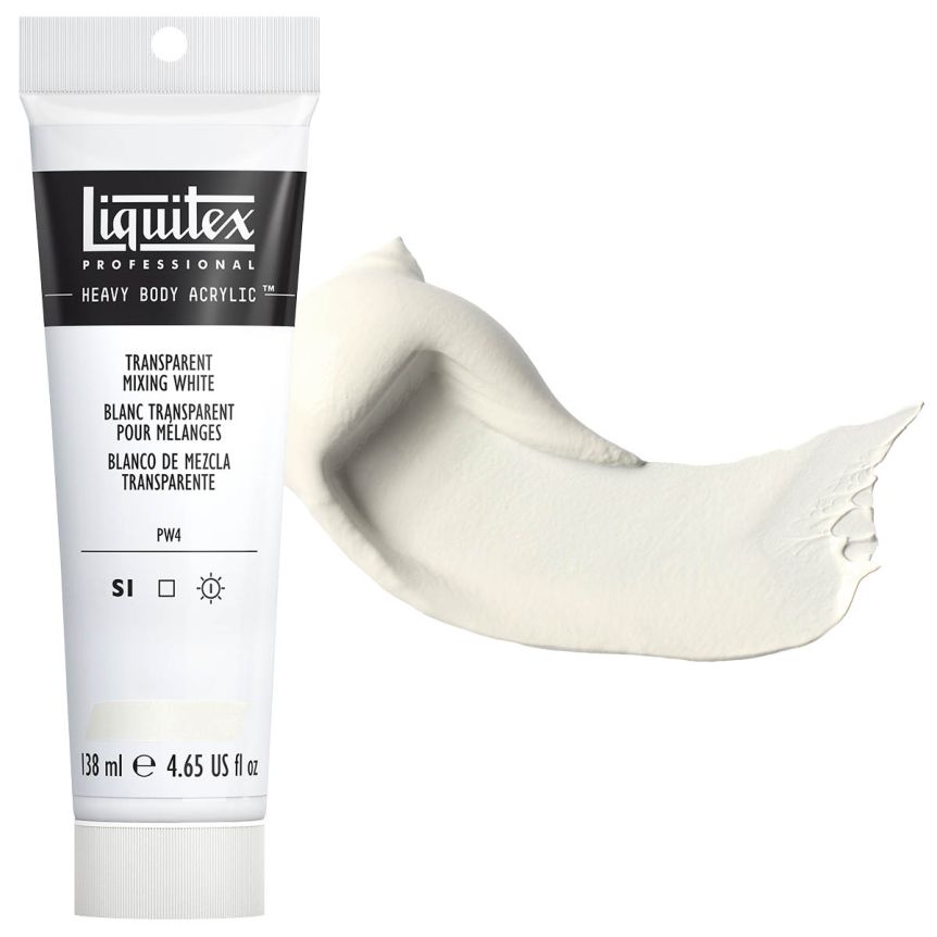 Liquitex Heavy Body Acrylic - Transparent Mixing White, 4.65oz Tube