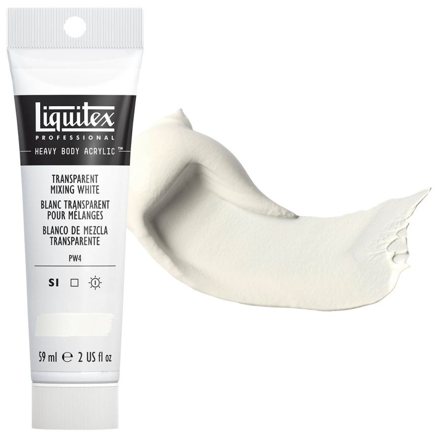 Liquitex Heavy Body Acrylic - Transparent Mixing White, 2oz Tube