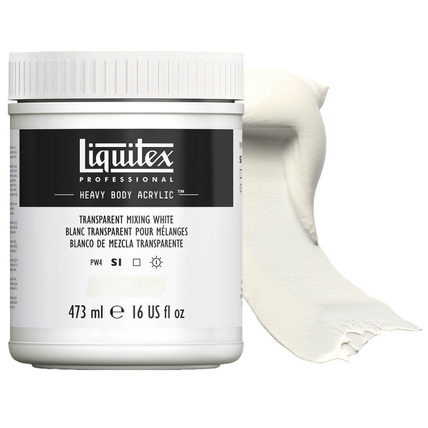 Liquitex Heavy Body Acrylic - Transparent Mixing White, 16oz Jar