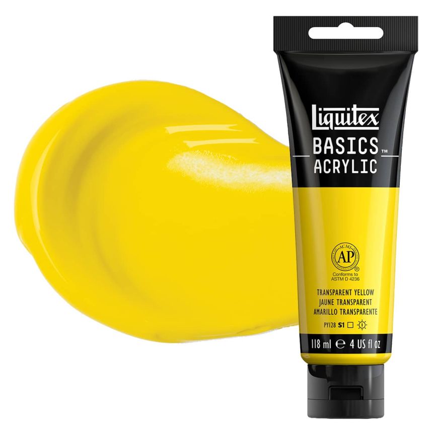 Translucent Yellow Liquitex Basics Acrylic Paint - Transparent Yellow, 4oz Tube | Jerry's ...