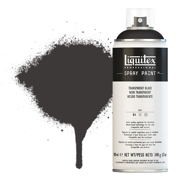Liquitex Professional Spray Paint 400ml Can - Transparent Black