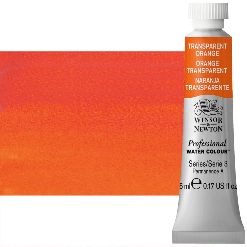 Winsor & Newton Professional Watercolor - Transparent Orange, 5ml Tube