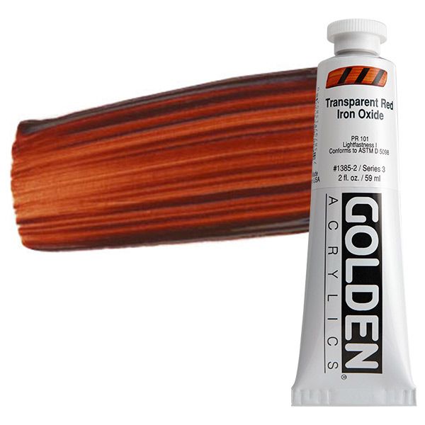 GOLDEN Heavy Body Acrylic 2 oz Tube - Transparent Red Iron Oxide