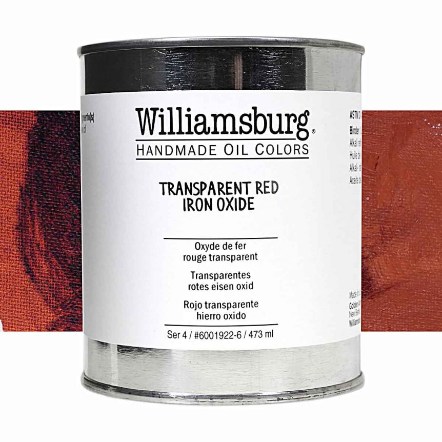 Williamsburg Handmade Oil Paint - Transparent Red Iron Oxide, 473ml