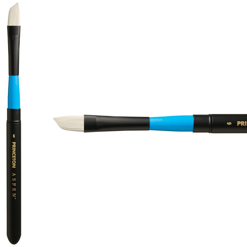 Princeton Aspen Series 6500 Synthetic Brush - Angle Bright, Travel, Size 6