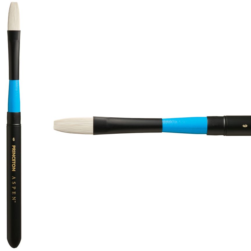 Princeton Aspen Series 6500 Synthetic Brush - Angle Flat, Travel, Size 6
