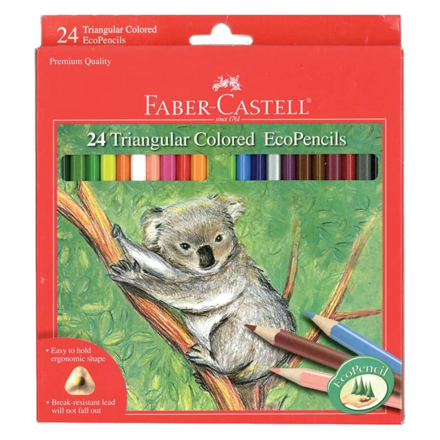 Faber-Castell Triangular Colour Pencils - Pack of 24 (Assorted) US