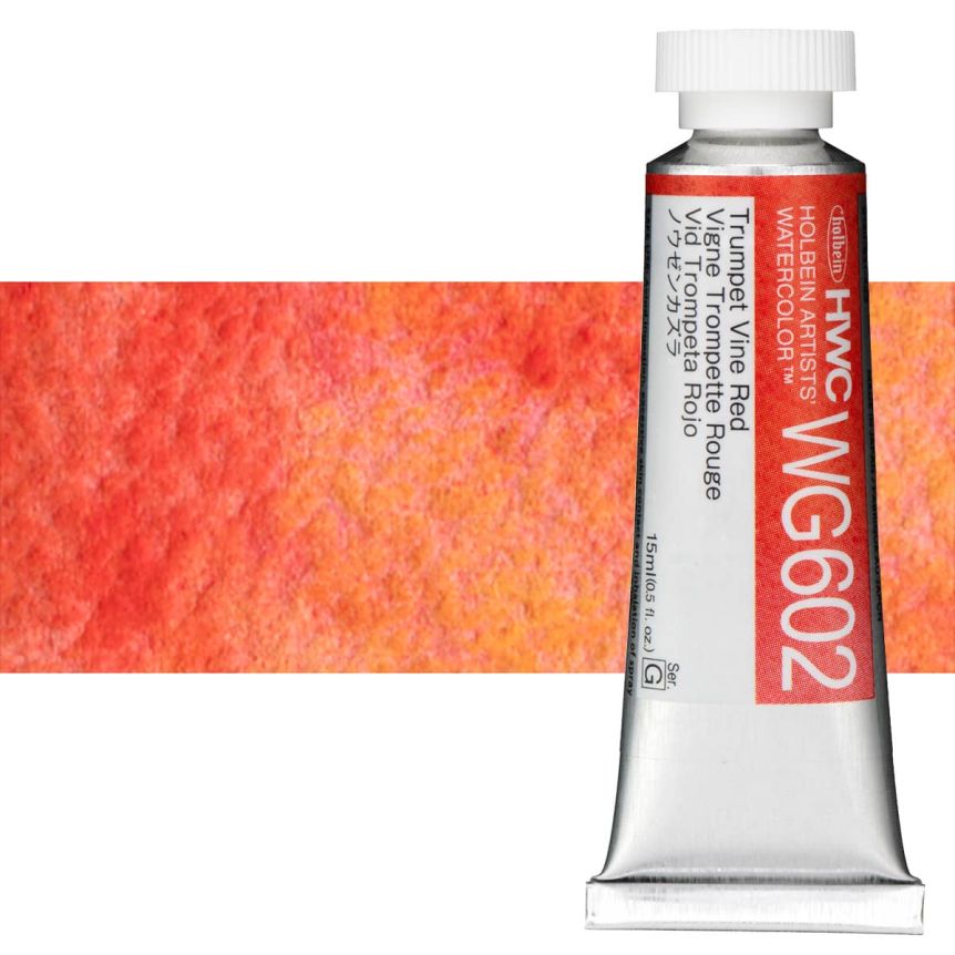 Holbein Artists' Granulating Watercolor - Trumpet Vine Red, 15ml Tube