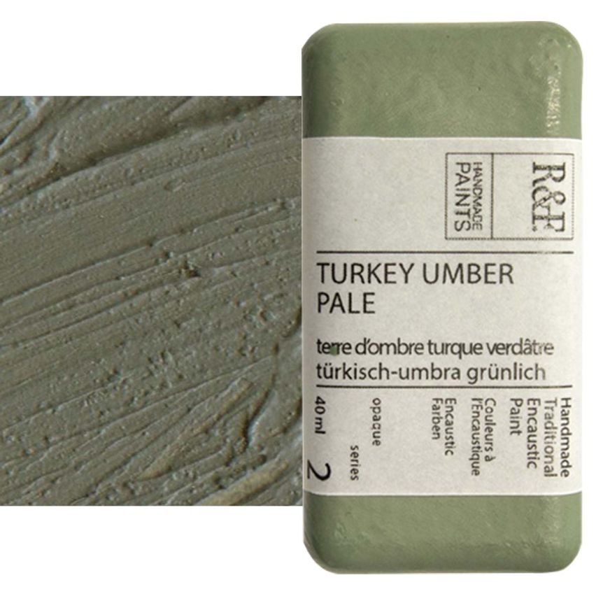 R&F Encaustic Handmade Paint 40 ml Block - Turkey Umber Pale