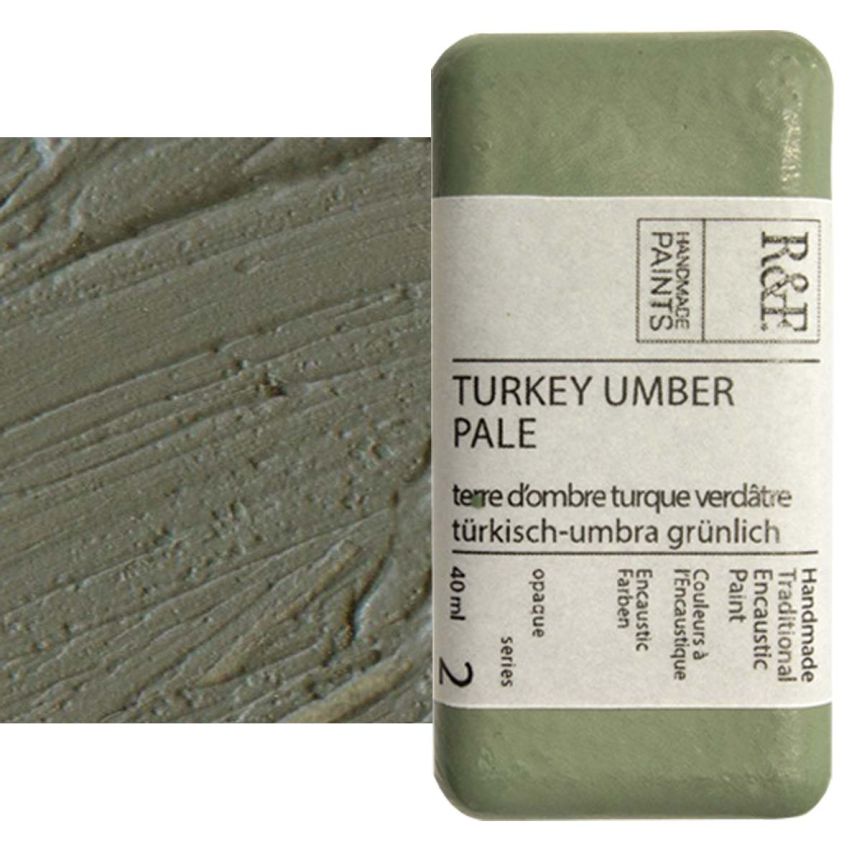R&F Encaustic Handmade Paint 40 ml Block - Turkey Umber Pale