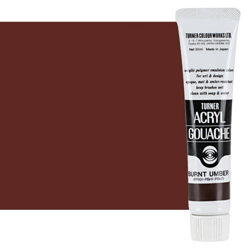 Turner Colour Works Acryl Gouache Artist Acrylic Paint - Single 20 ml Tube - Pearl White