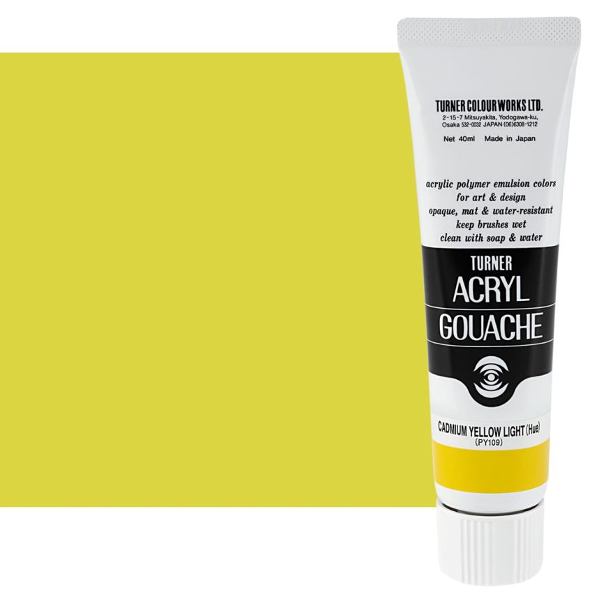 Turner Acryl Gouache Artist Acrylics - Cadmium Yellow Light Hue, 40ml