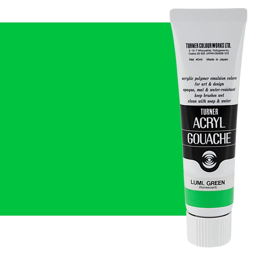 Turner : Acrylic Gouache Paint : 40ml : Permanent Green Light 42