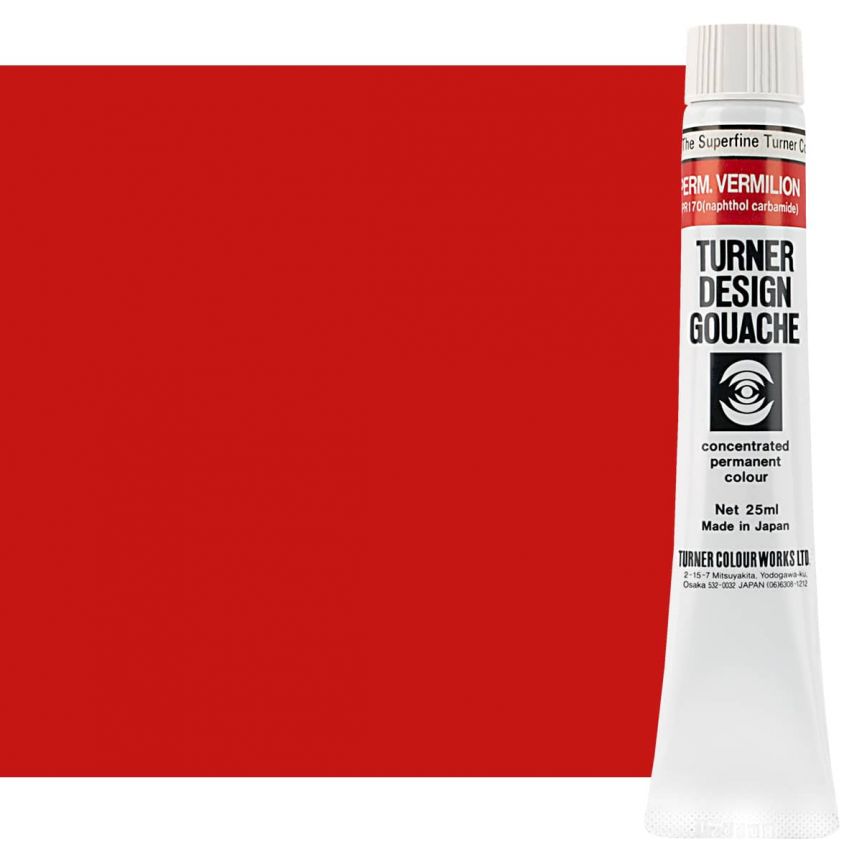 Turner Design Gouache Permanent Vermillion, 25ml