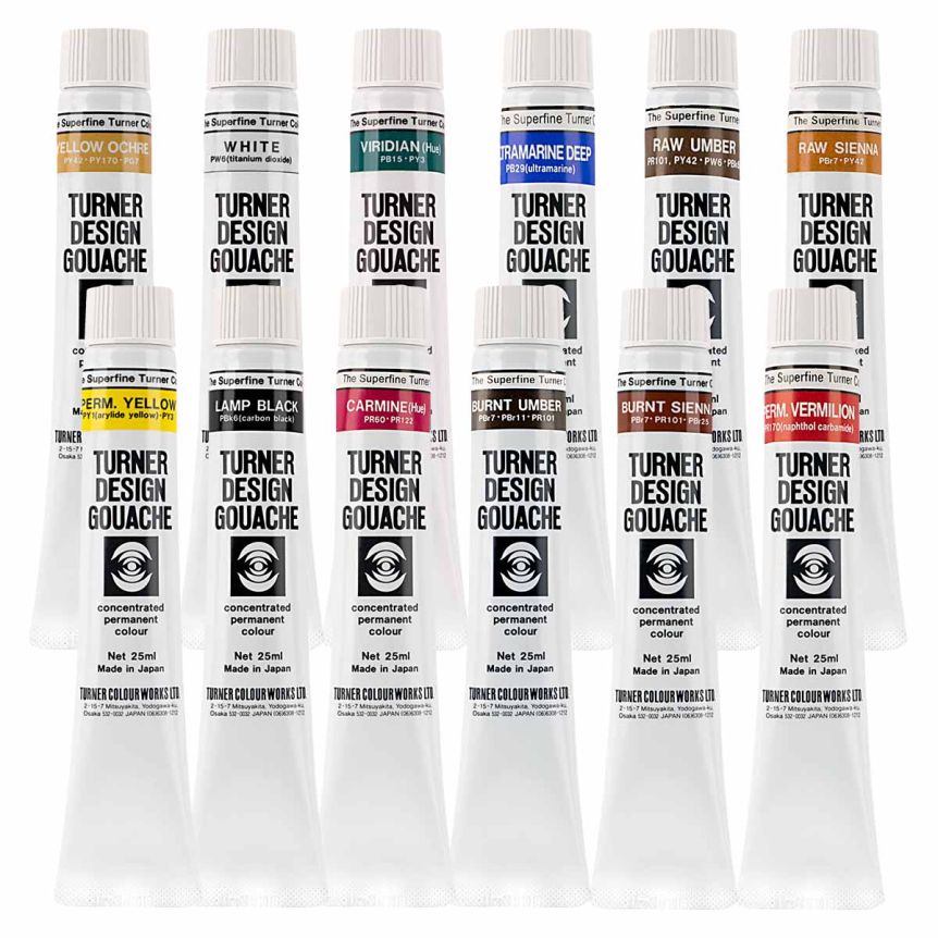 Turner Design Gouache Traditional Set of 12, 25ml Tubes