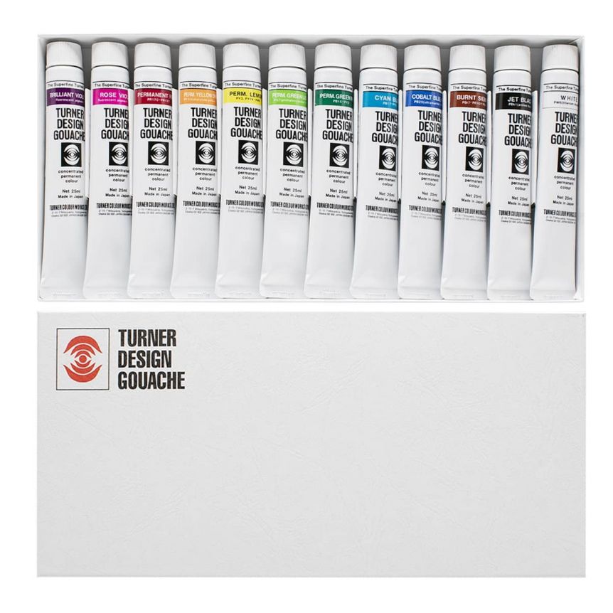 Turner Acrylic Paint Set Artist Acryl Gouache - Super Concentrated Vibrant  Acrylics, Fast Drying, Velvety Matte Finish - [Set of 18 | 20 ml Tubes]