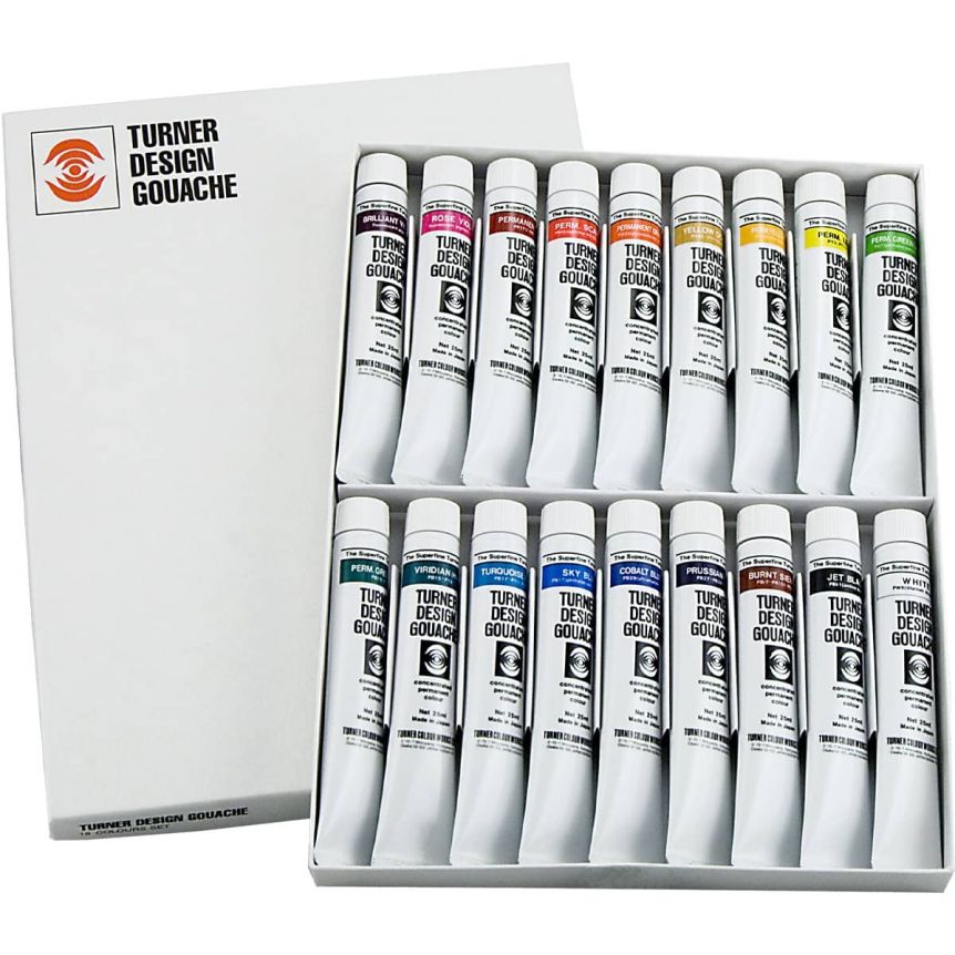 Turner Design Gouache Set of 18 - 25ml Tubes